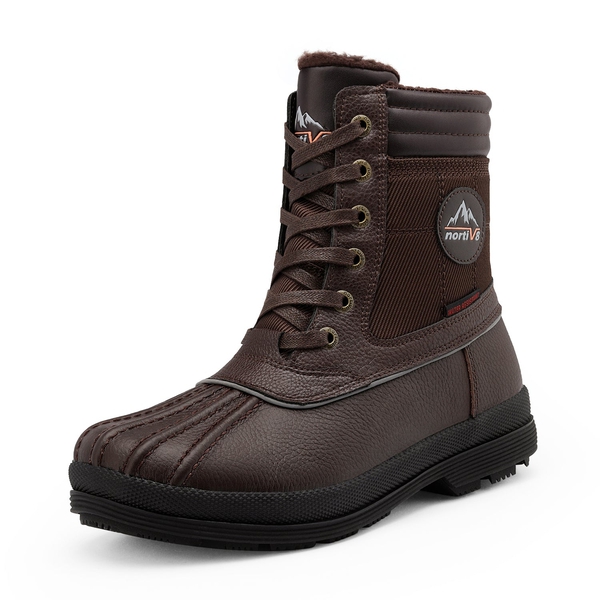 Men's Insulated Snow Boots - DARK BROWN -  0
